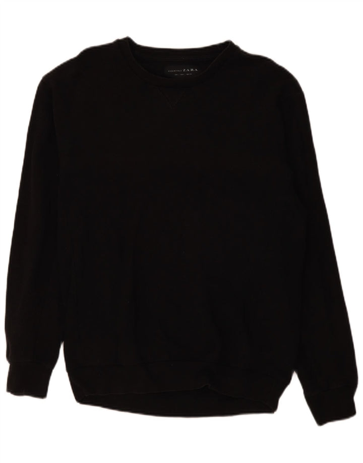 Felpa Zara Uomo Maglione Grande Cotone Nero