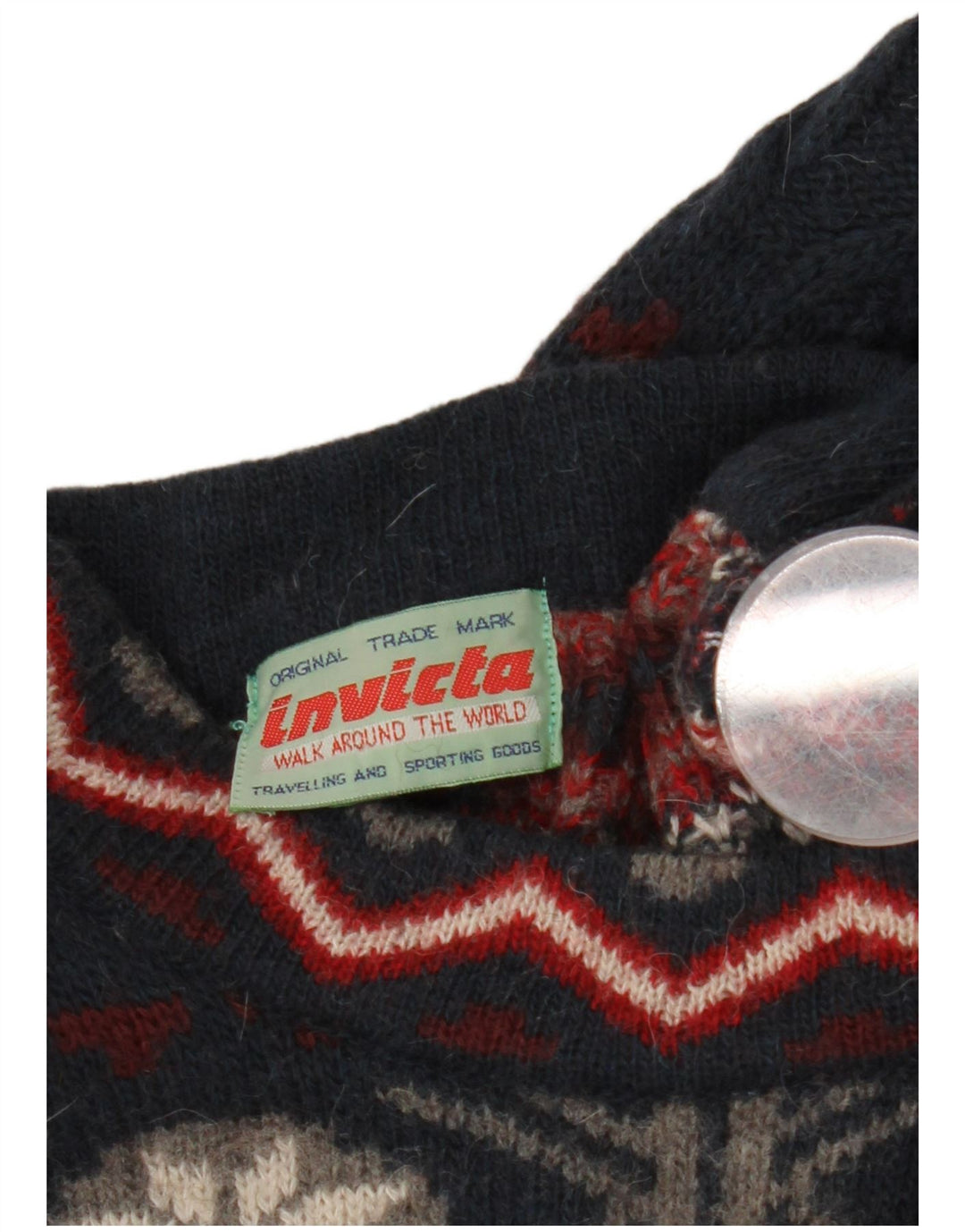 Maglione maglione girocollo da uomo Invicta blu navy medio Fair Isle
