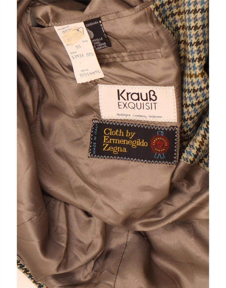 Giacca blazer da uomo Ermenegildo Zegna EU 50 medio pied de poule kaki
