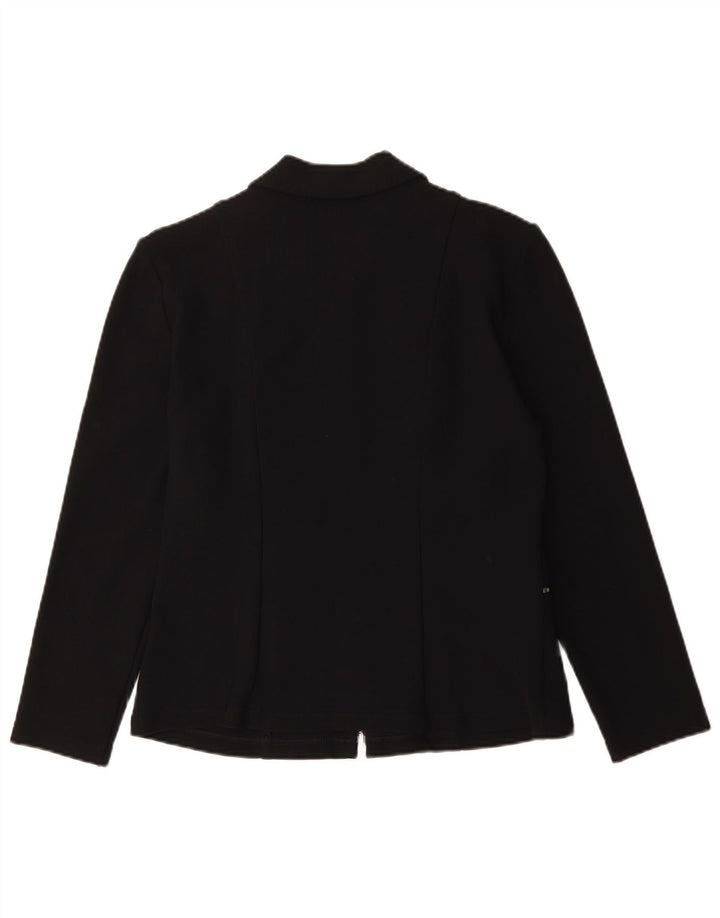 Giacca blazer con zip intera Marks & Spencer da donna UK 14 nylon nero medio