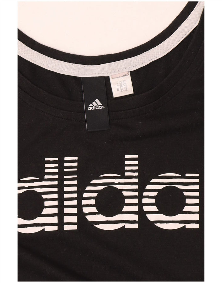 T-shirt grafica da donna Adidas Top UK 12 media nera