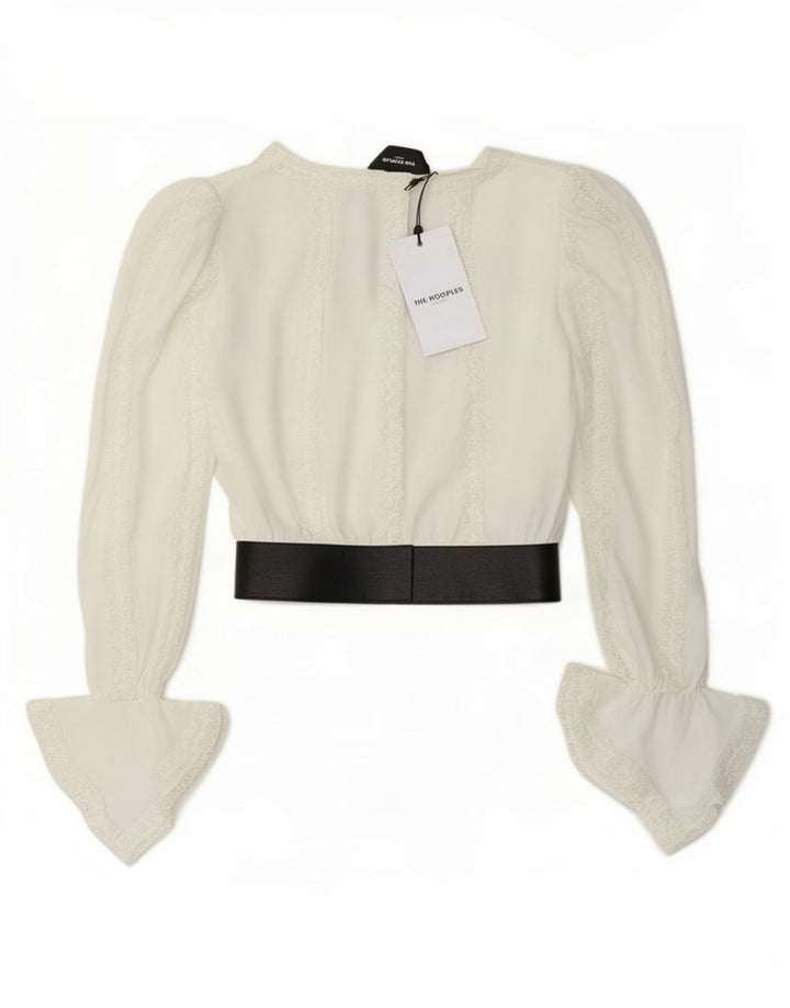 La camicetta corta da donna a maniche lunghe Kooples taglia 2, designer bianco medio