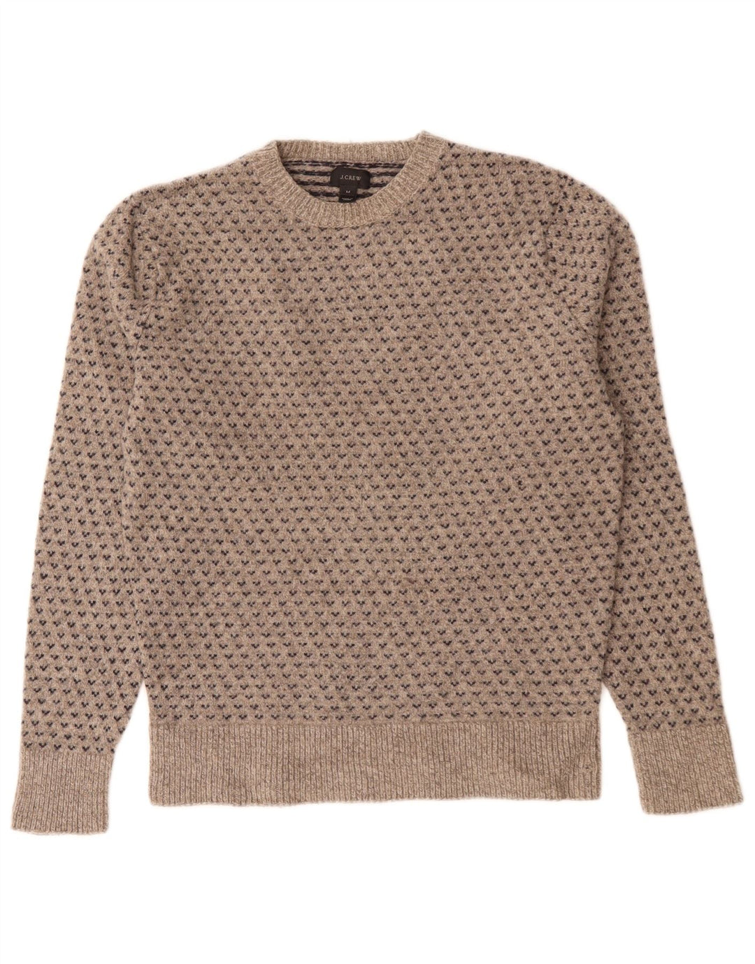 J. CREW Maglione da donna con scollo a barca UK 14 Grigio medio Fair Isle