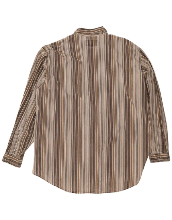 Camicia utility da uomo Marlboro Classics 3XL cotone a righe marrone