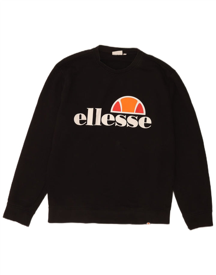 Felpa grafica da uomo Ellesse Maglione piccolo cotone nero