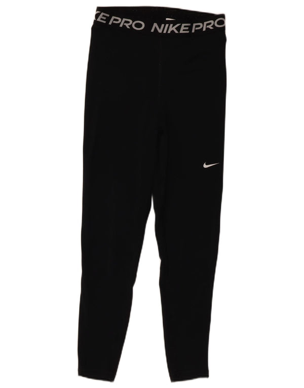 Leggings grafici Nike Dri Fit Crop da donna UK 8 piccoli poliestere nero