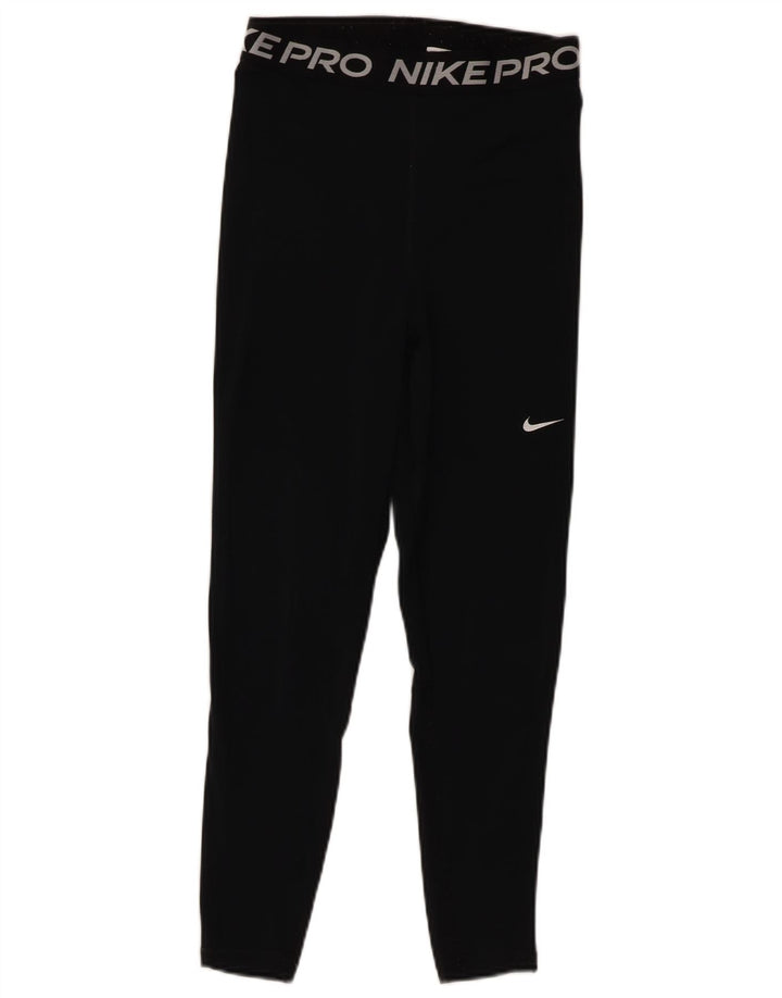 Leggings grafici Nike Dri Fit Crop da donna UK 8 piccoli poliestere nero