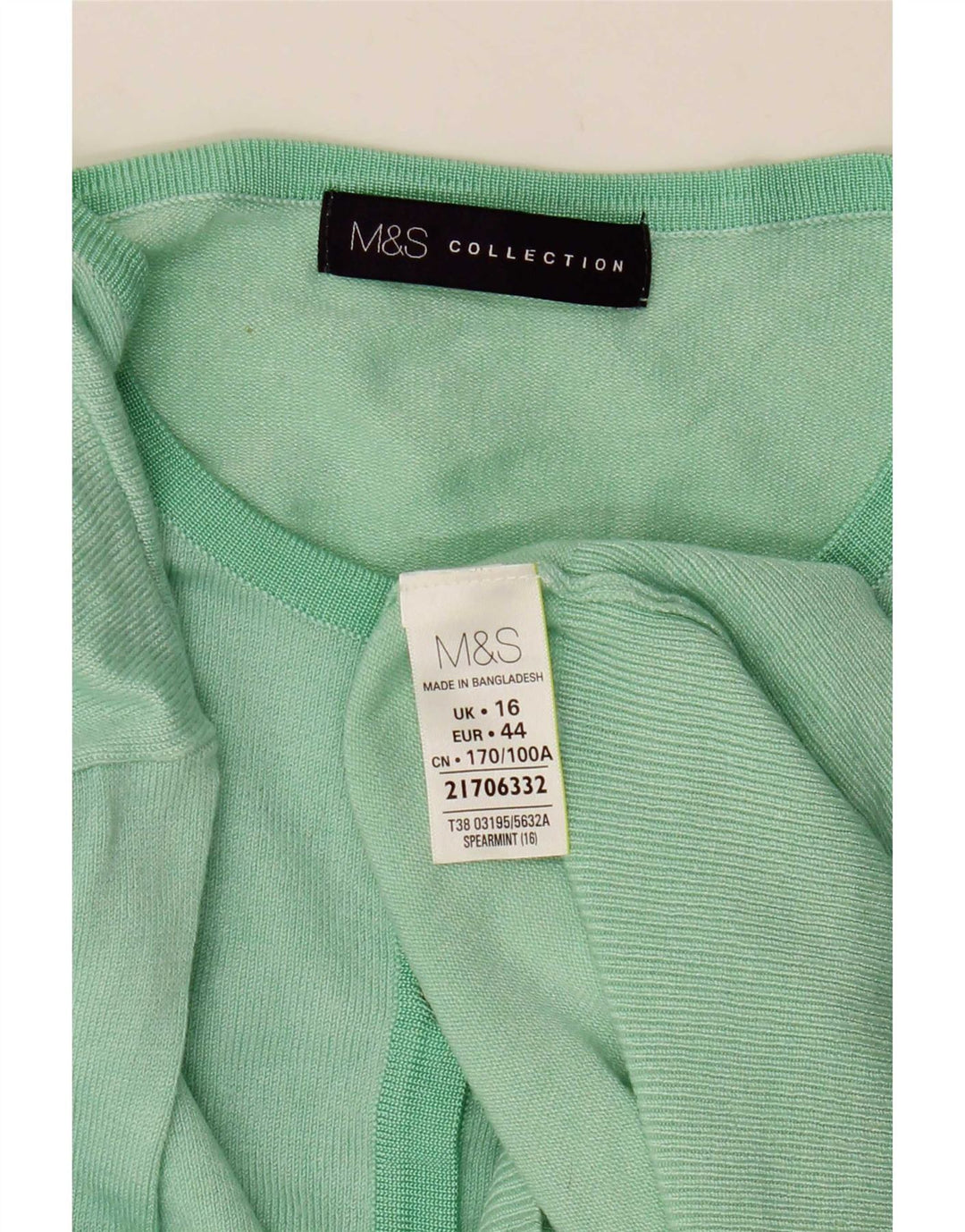 Maglione cardigan da donna Marks & Spencer UK 16 grande viscosa verde