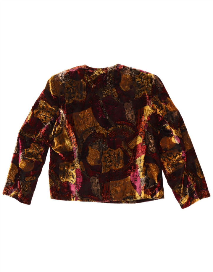 Giacca blazer doppiopetto vintage da donna UK 12 media multicolore