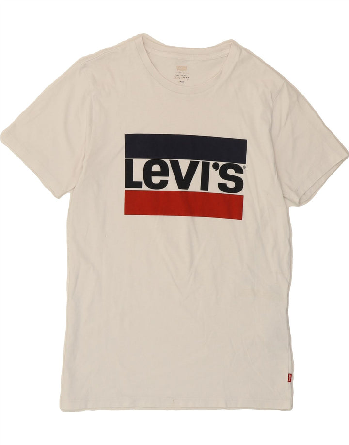 LEVI'S Mens Graphic T-Shirt Top Small White Cotton Vintage Levi's and Second-Hand Levi's from Messina Hembry 