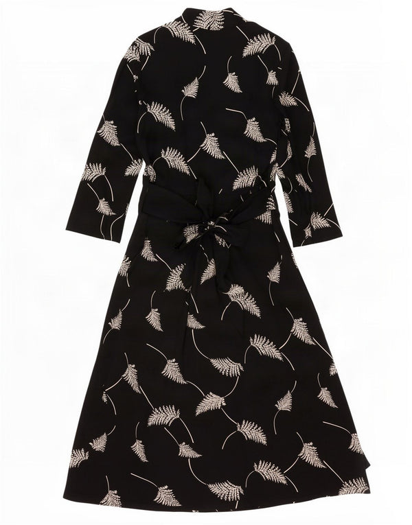 Abito lungo da donna con maniche a 3/4 Monsoon UK 10 Piccolo in viscosa floreale nera