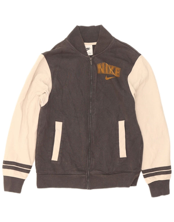Giacca da ginnastica grafica da uomo Nike XS in cotone color block grigio