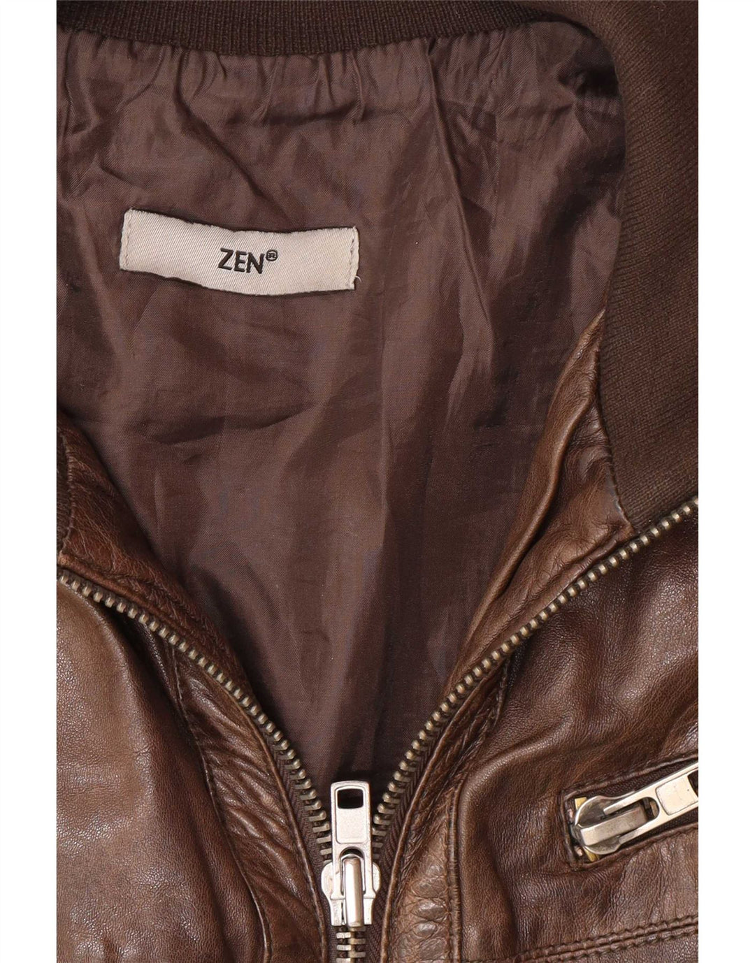 Giacca in pelle da uomo Zen UK 40 grande in pelle marrone