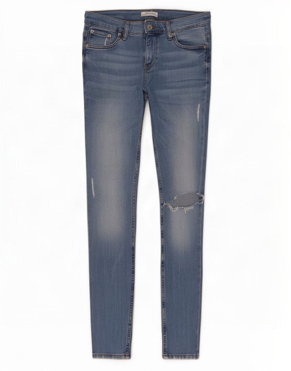 Jeans skinny effetto invecchiato da donna Zara EU 38 piccolo W28 L28 cotone blu