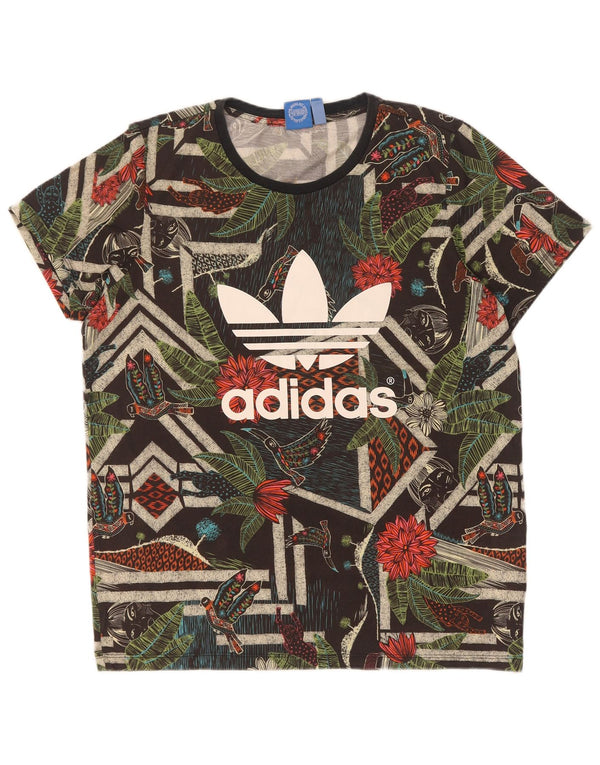 T-shirt grafica da donna Adidas Top UK 14 Medium multicolore floreale