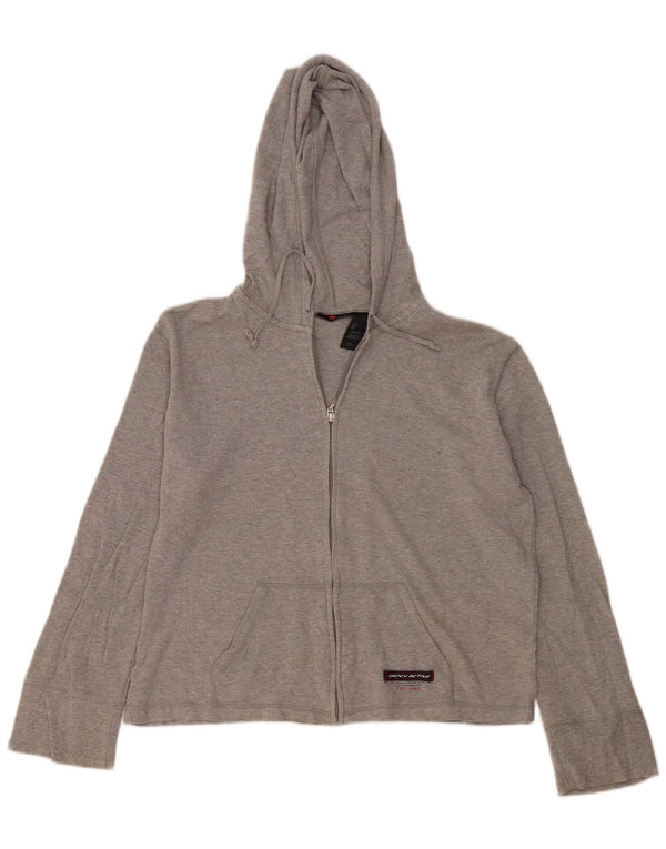 Maglione con cappuccio e zip da donna Dkny UK 16 grande cotone grigio