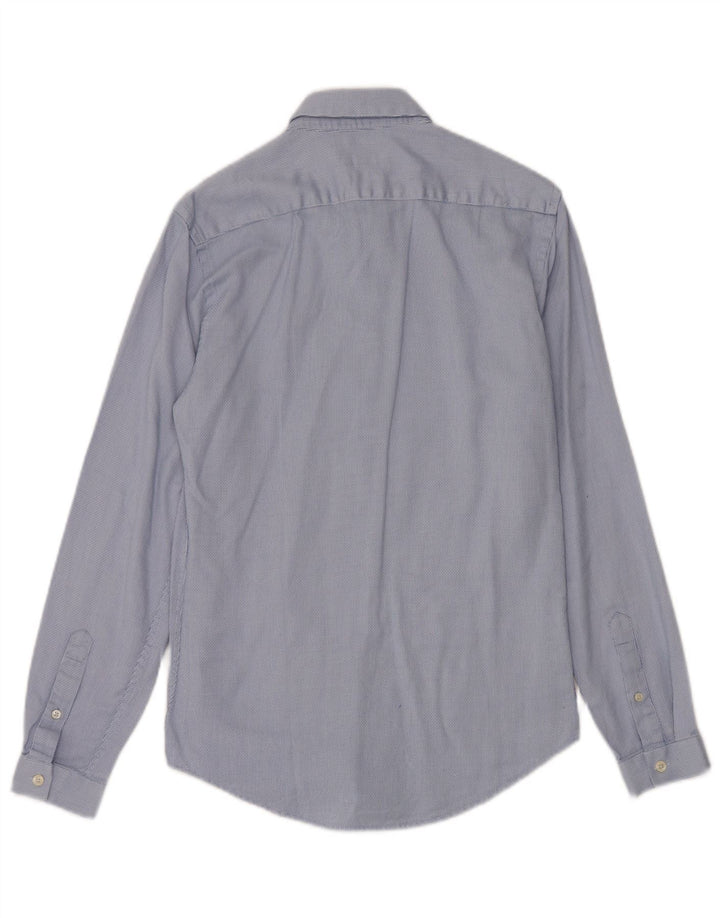 Camicia Zara da uomo slim fit piccola in cotone maculato blu