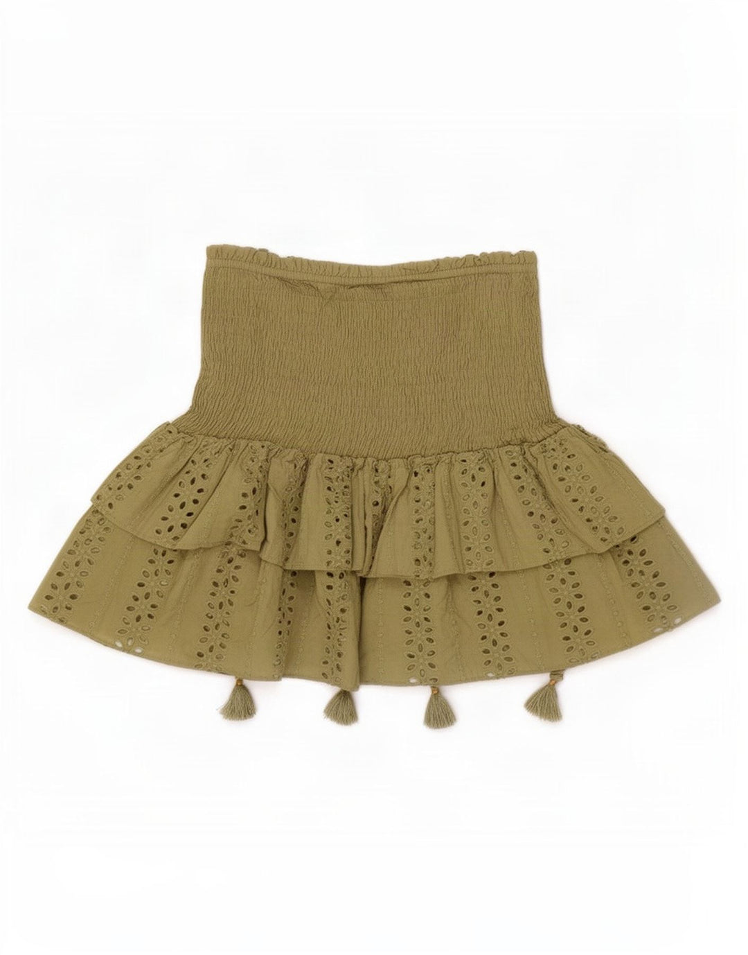 Gonna corta da donna Zara UK 8 piccola in cotone kaki
