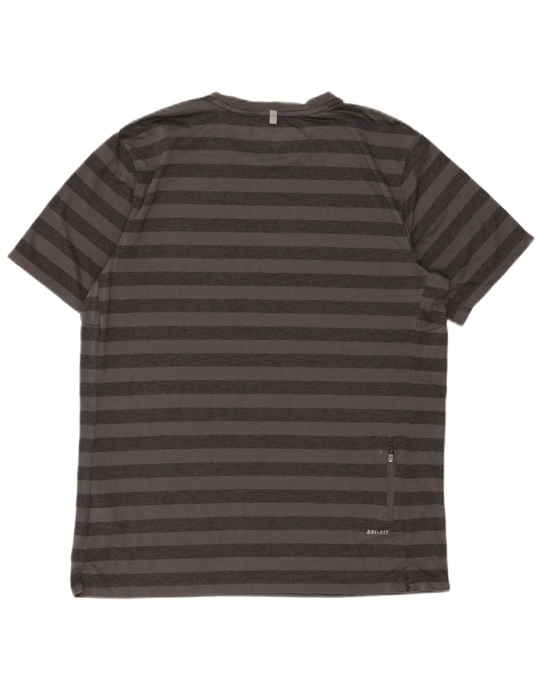 T-shirt Nike da uomo Dri Fit, top grande, in poliestere a righe grigie