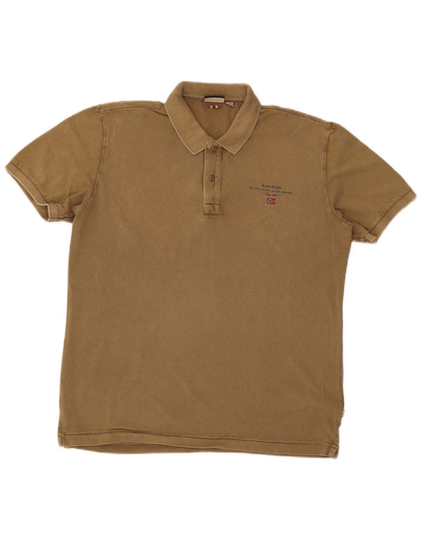 Polo da uomo Napapijri grande marrone