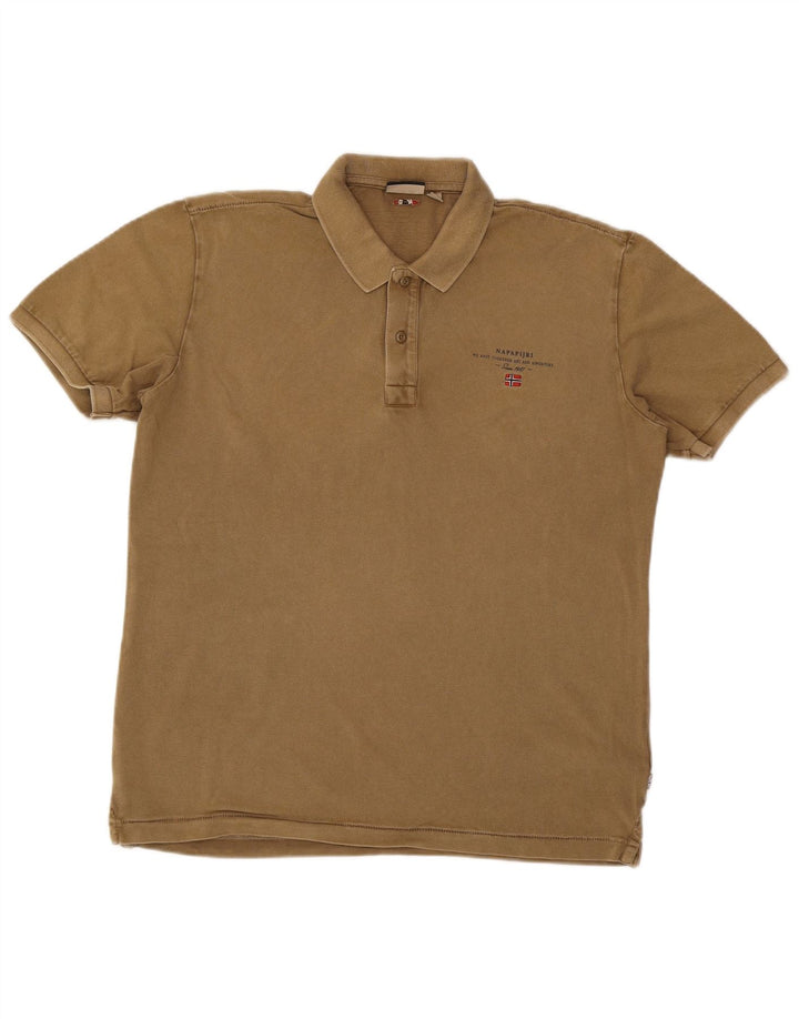 Polo da uomo Napapijri grande marrone