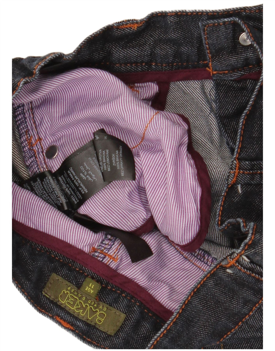 Jeans dritti a banana per ragazzi TED BAKER 10-11 anni W26 L24 cotone blu navy