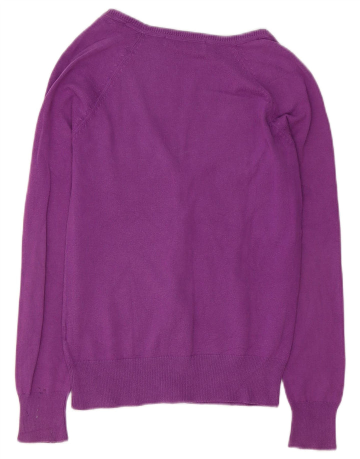 Maglione cardigan da donna ZARA UK 10 piccolo cotone viola
