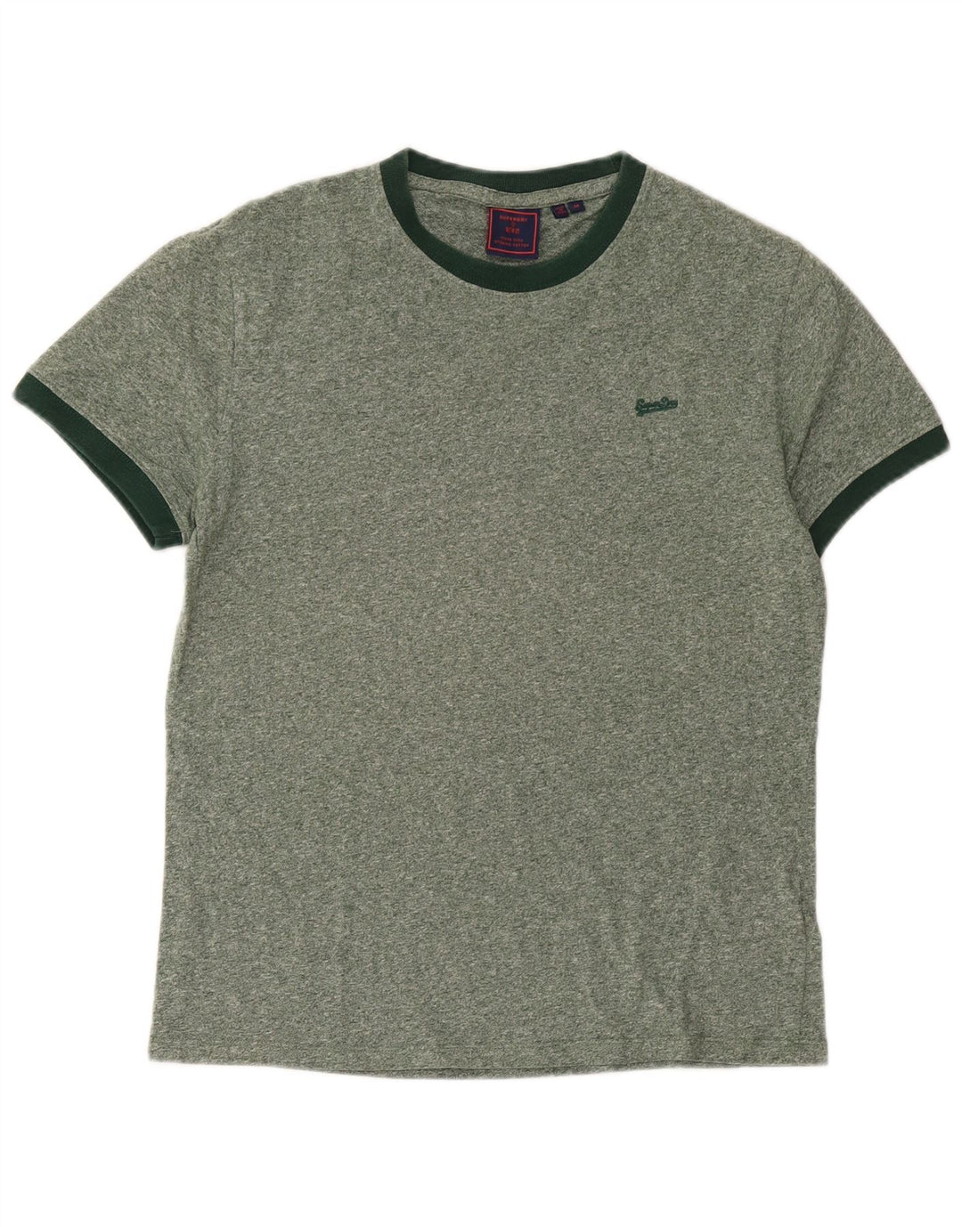 T-shirt da uomo Superdry Top in cotone screziato verde medio