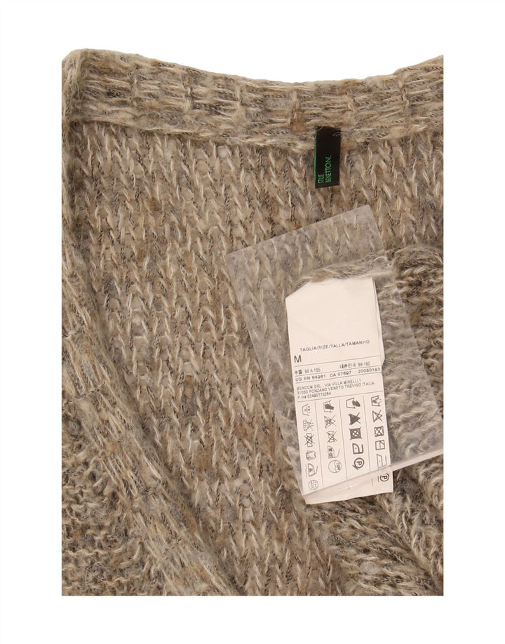 BENETTON Womens Cardigan Sweater UK 14 Medium Beige Acrylic Vintage Benetton and Second-Hand Benetton from Messina Hembry 