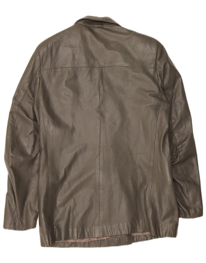 Giacca blazer doppiopetto vintage da donna UK 14 verde medio