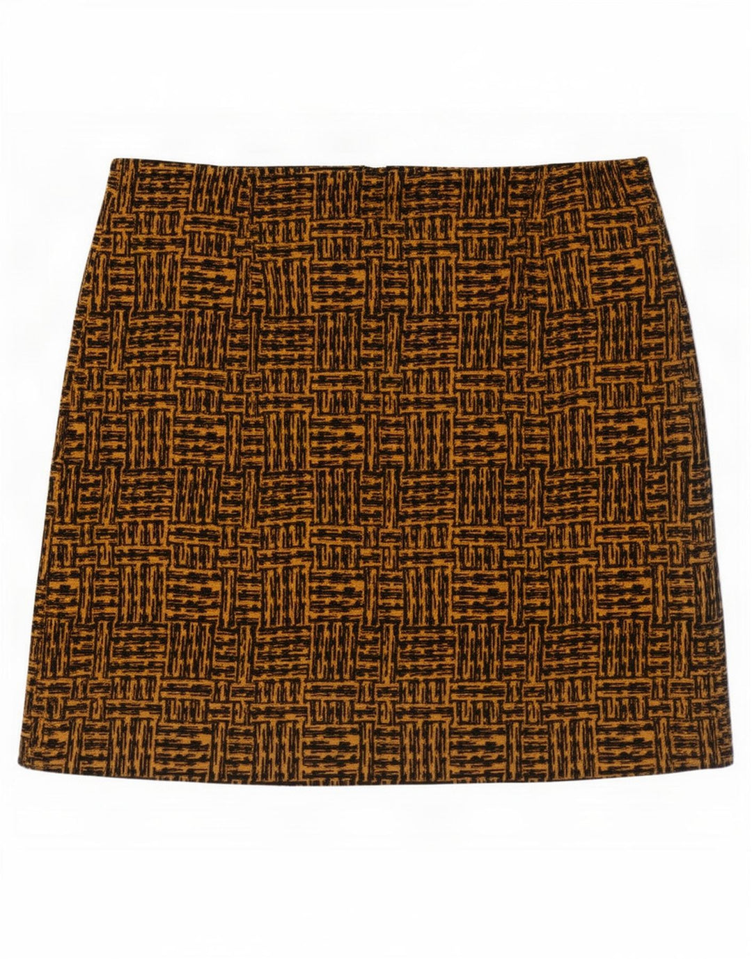 Minigonna da donna Marks & Spencer UK 14 Large W36 Poliestere geometrico marrone