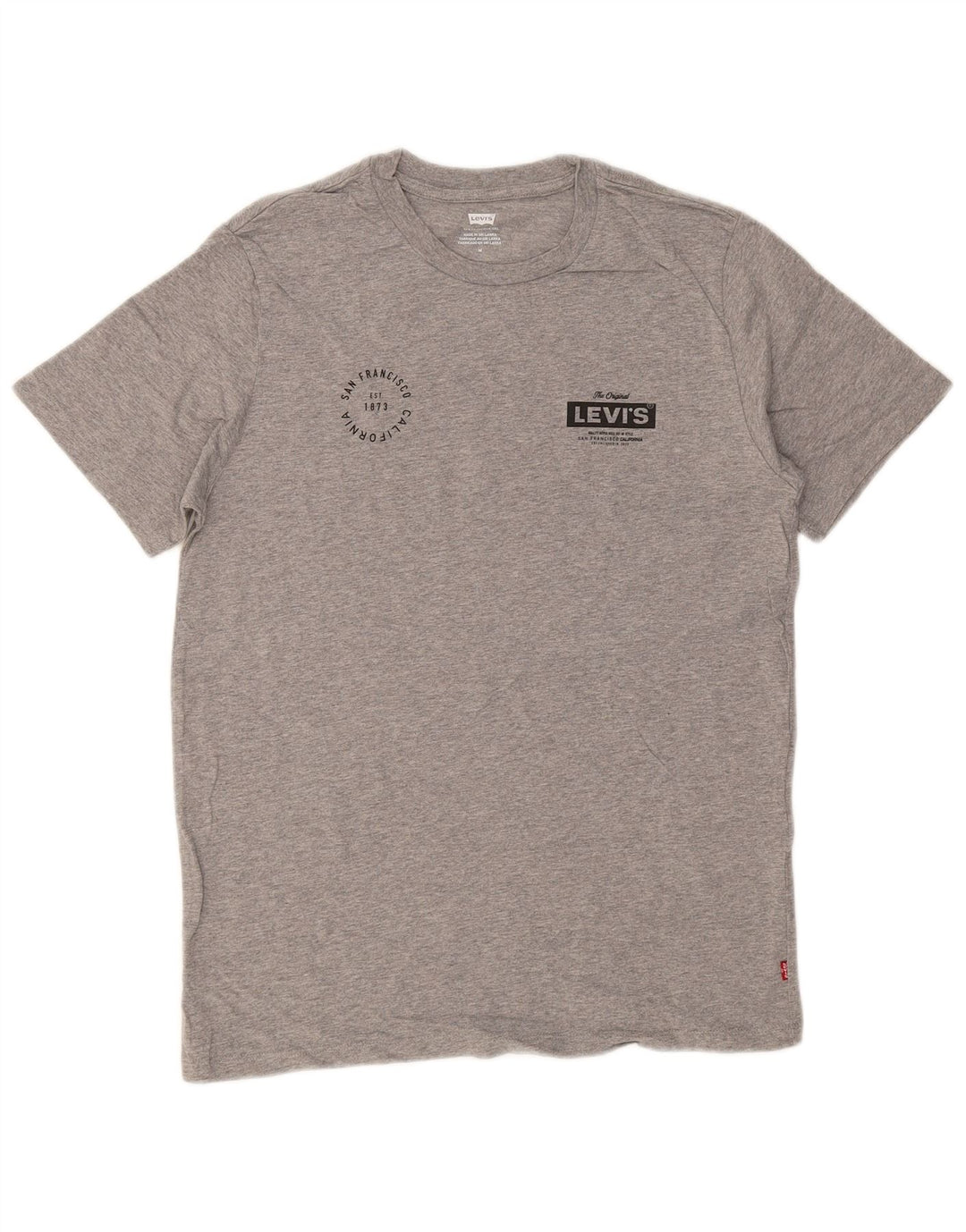 T-shirt grafica da uomo LEVI'S Top in cotone screziato grigio medio
