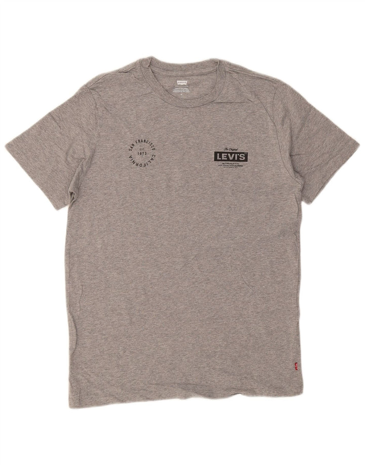 T-shirt grafica da uomo LEVI'S Top in cotone screziato grigio medio