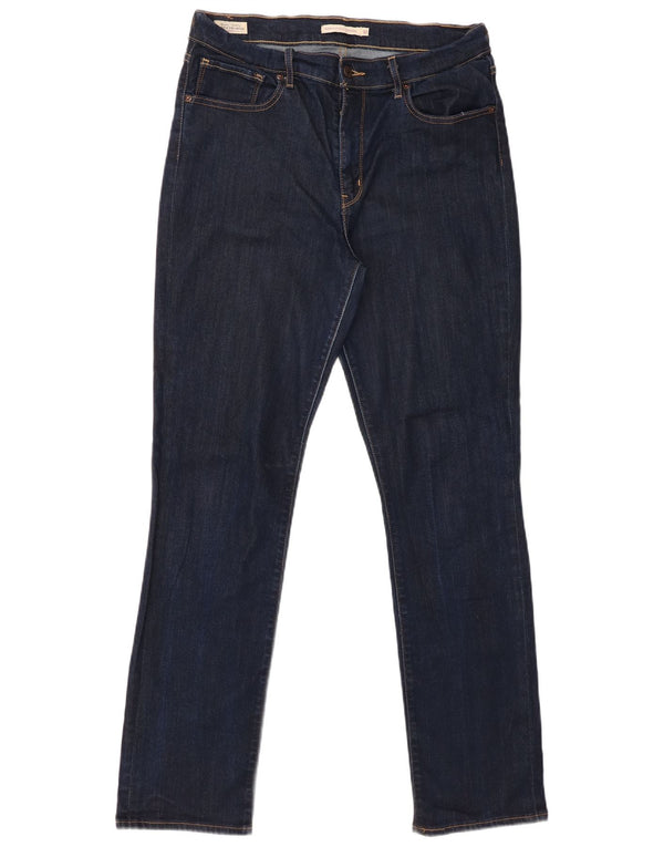 Jeans dritti a vita alta Levi's 724 da donna W32 L32 Lyocell blu