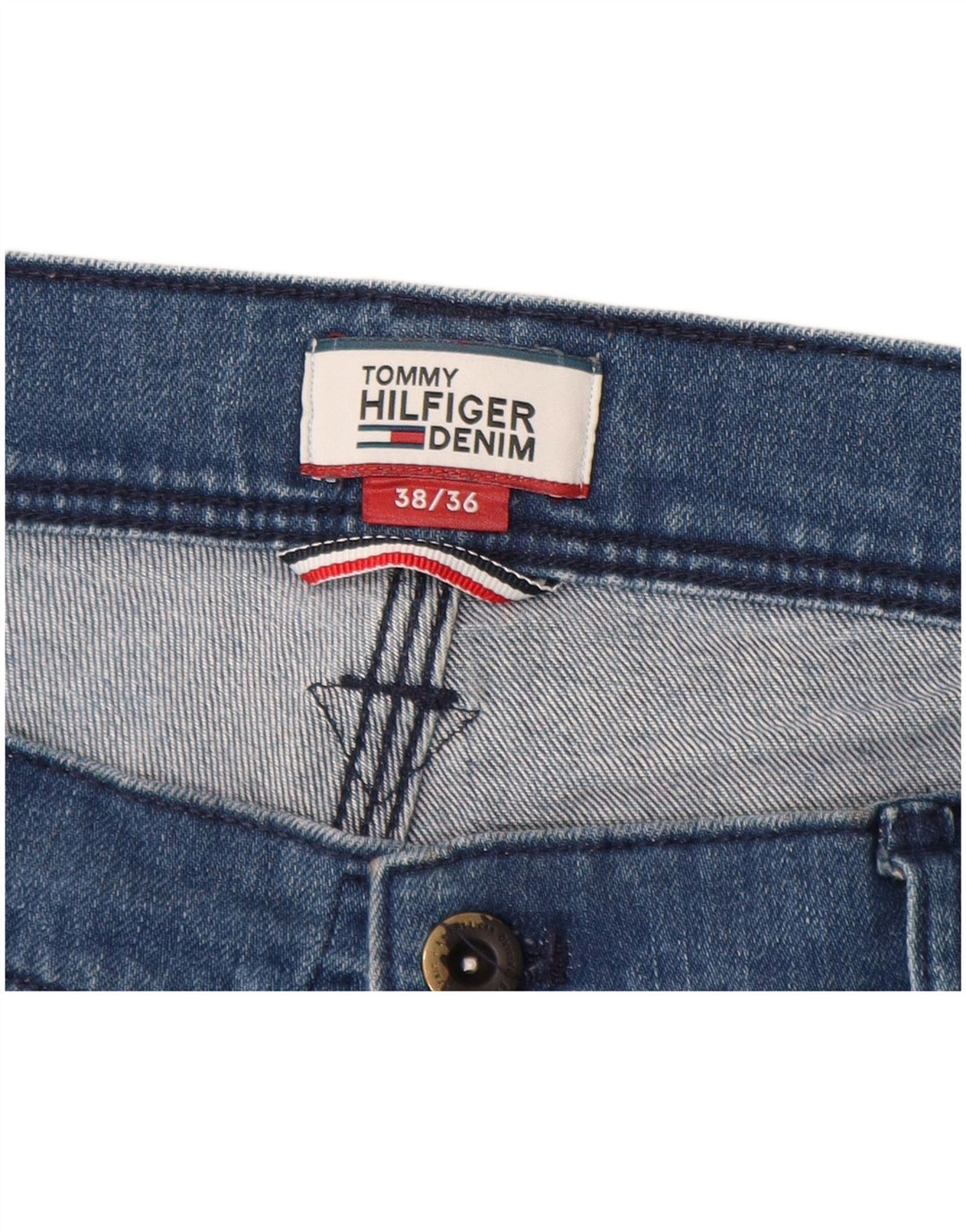 TOMMY HILFIGER Jeans dritti da uomo W38 L29 cotone blu