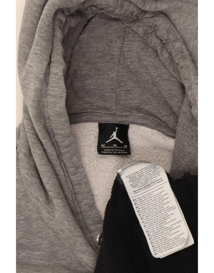Felpa con cappuccio grafica da uomo Jordan, cotone color block grigio medio