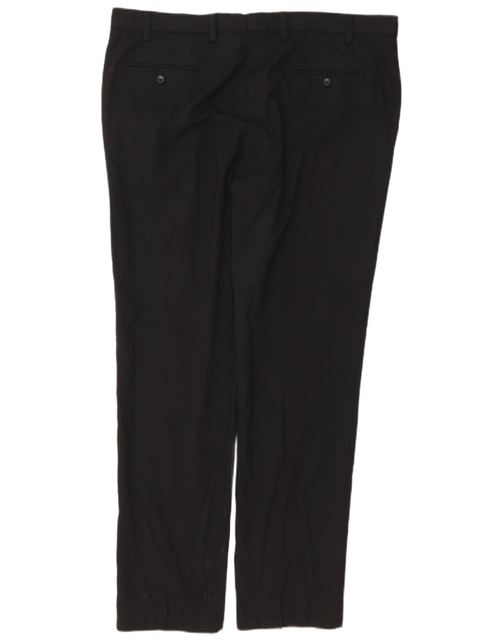 MARKS & SPENCER Pantaloni chino slim da uomo W40 L33 poliestere nero