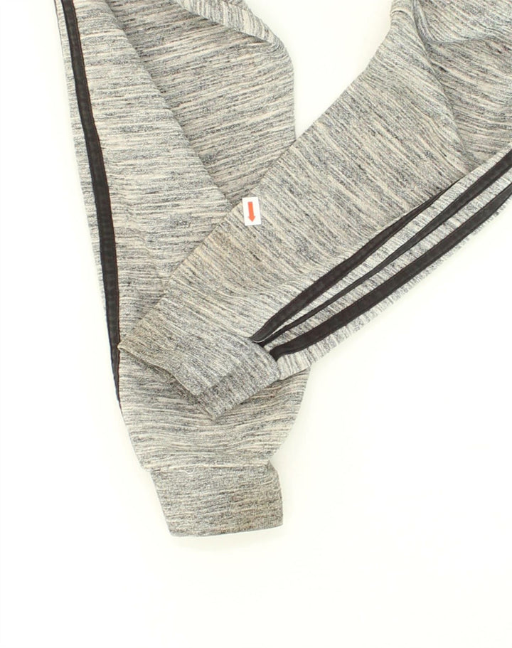 Maglione con cappuccio e zip da uomo ADIDAS in cotone grigio medio