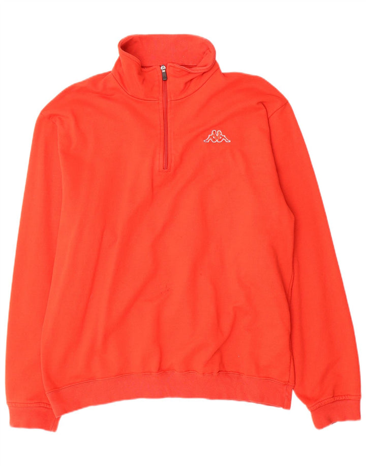 Felpa Kappa Uomo con Zip Collo Maglione XL Rosso Cotone
