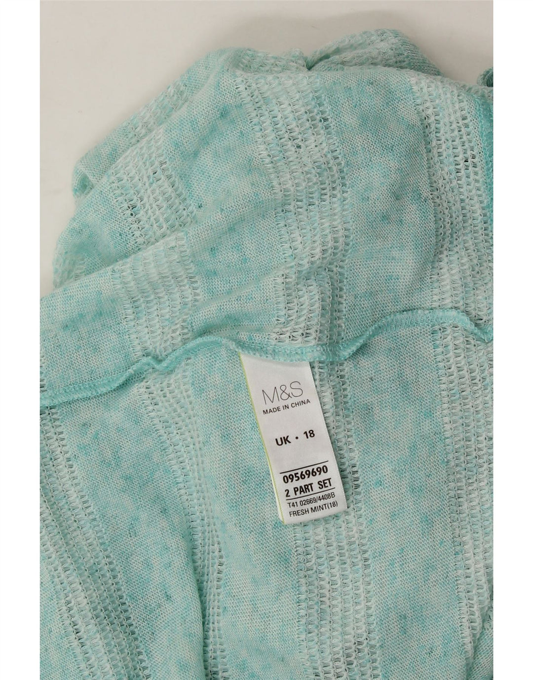 MARKS & SPENCER Womens Oversized Top Long Sleeve UK 18 XL  Green Striped Vintage Marks & Spencer and Second-Hand Marks & Spencer from Messina Hembry 