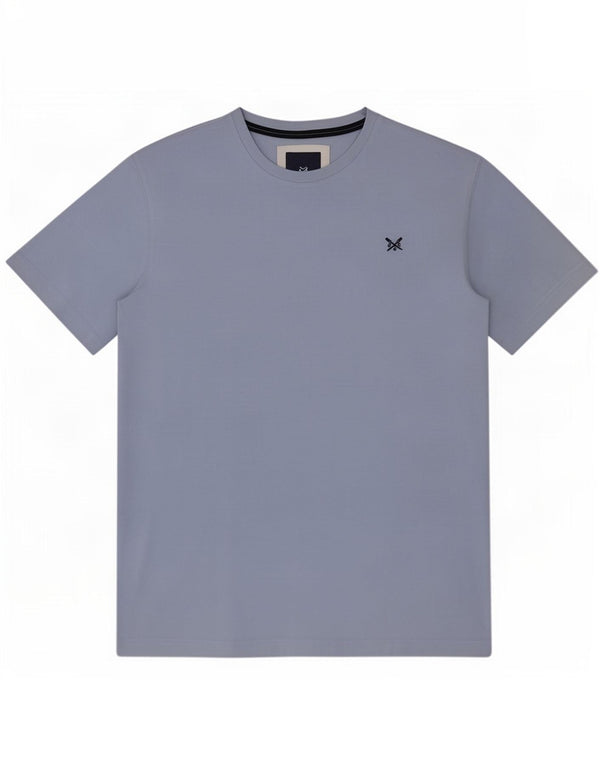 Crew Clothing T-shirt da uomo Top in cotone blu medio