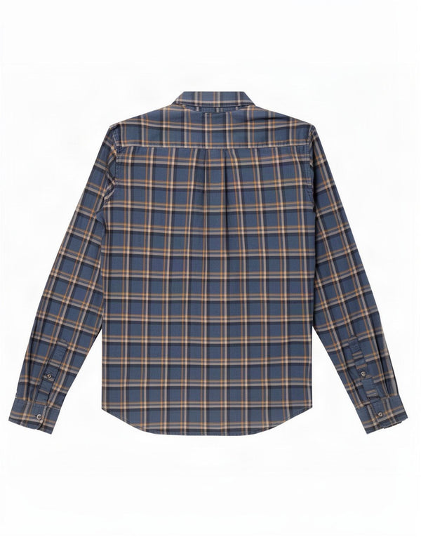 Camicia da uomo in flanella dal taglio classico di Eddie Bauer, in cotone scozzese blu medio