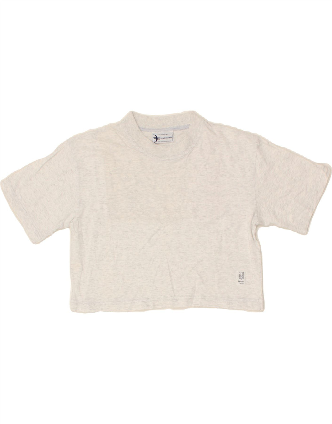 SERGIO TACCHINI Womens Crop T-Shirt Top UK 12 Medium Grey Cotton Vintage Sergio Tacchini and Second-Hand Sergio Tacchini from Messina Hembry 
