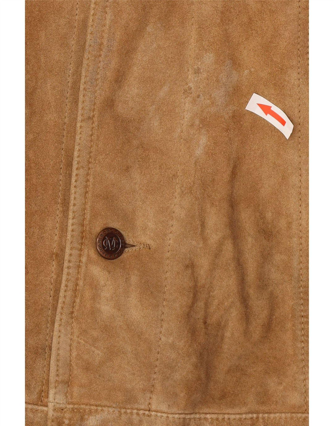 Giacca in pelle scamosciata da uomo Marlboro Classics UK 40 grande in pelle beige