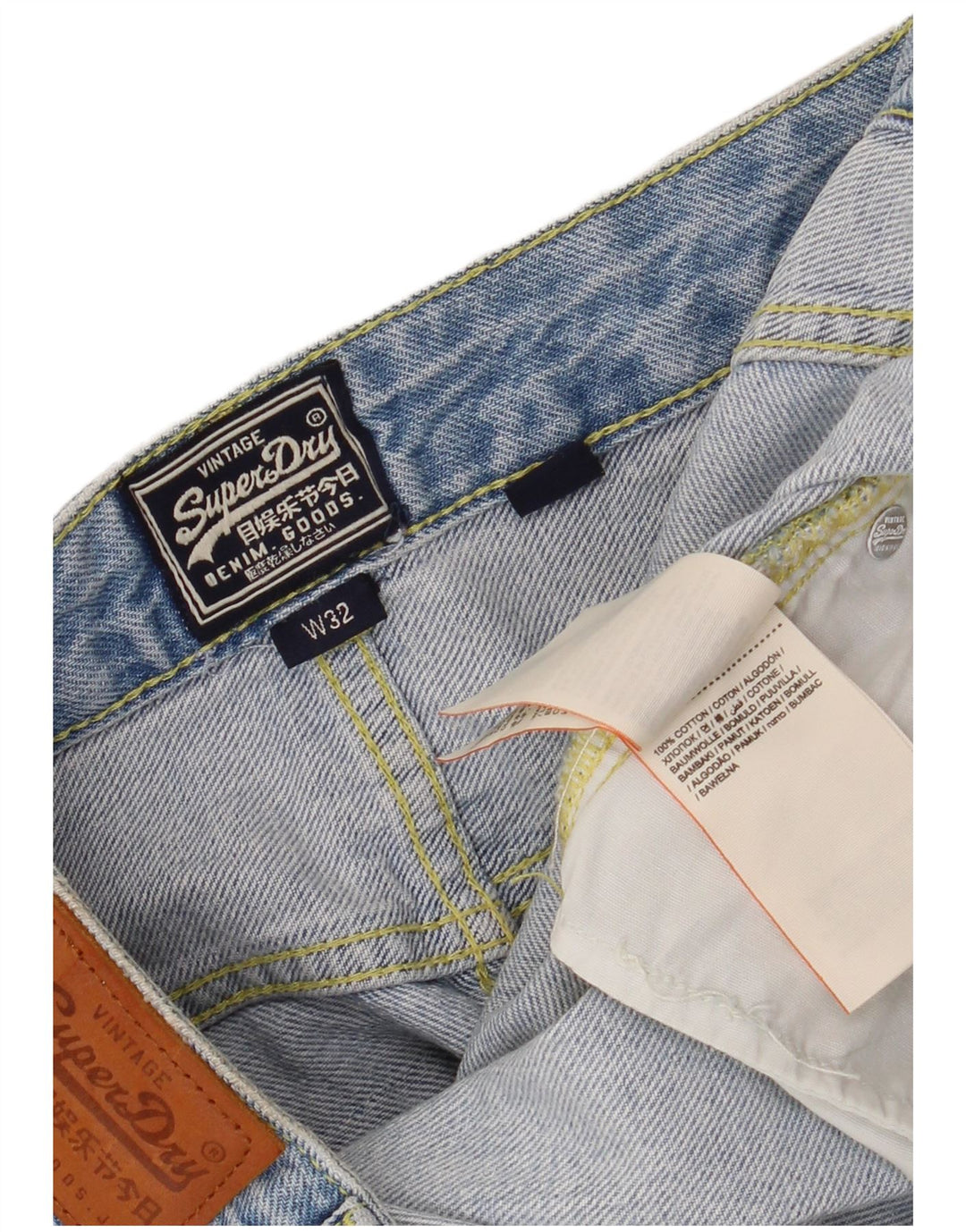 Mini gonna di jeans a vita bassa da donna SUPERDRY W32 grande cotone blu