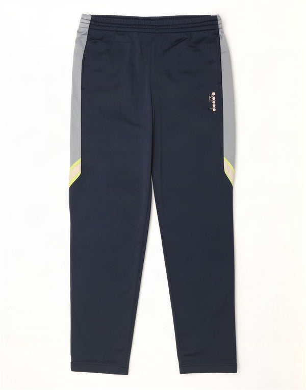 Pantaloni da tuta da uomo Diadora Large in poliestere color block blu navy