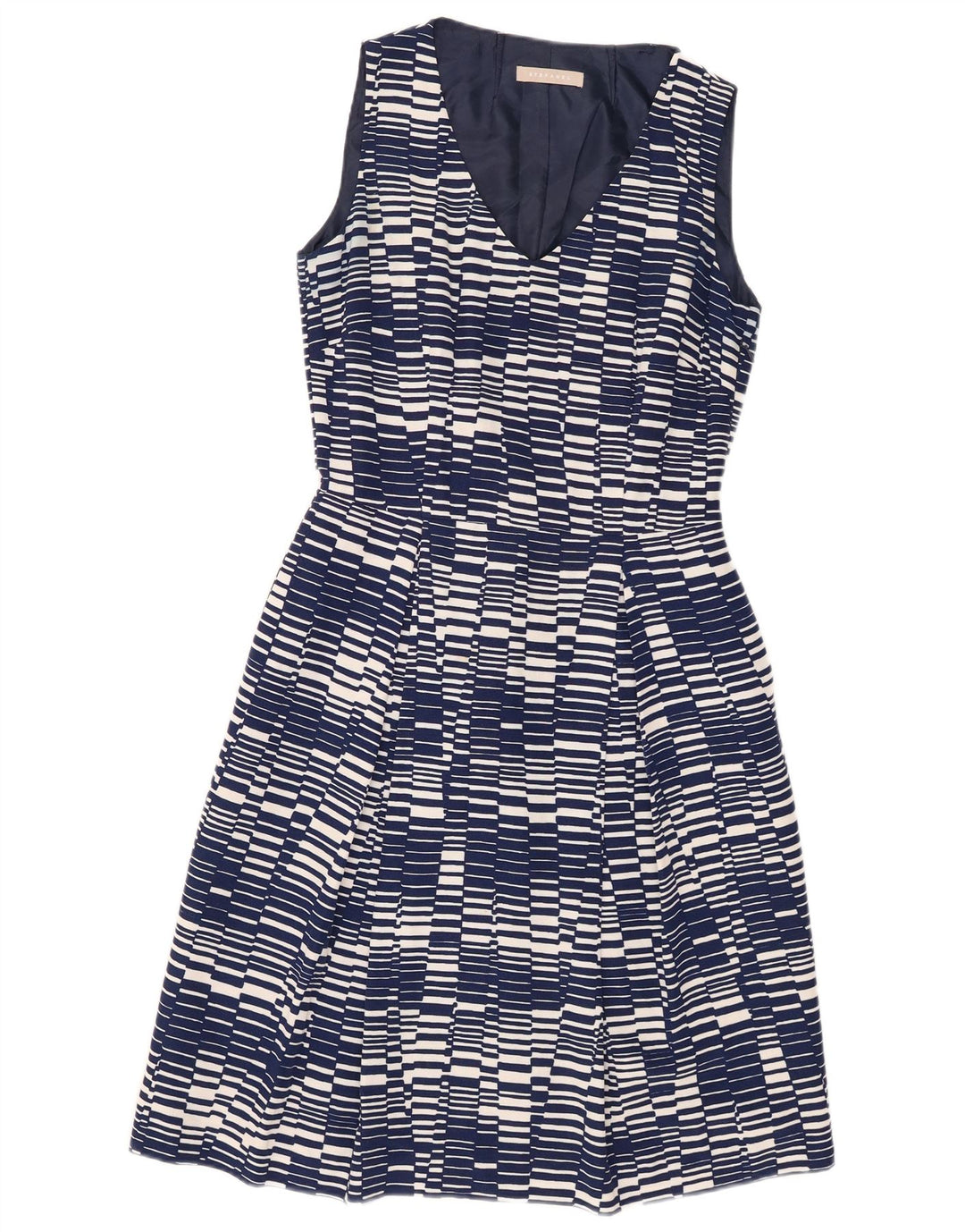 Abito tubino senza maniche da donna Stefanel EU 38 medio blu navy geometrico