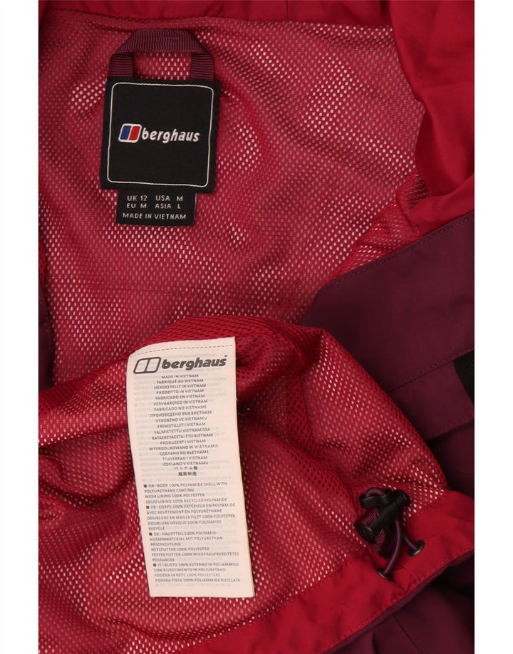 Giacca antipioggia da donna con cappuccio Berghaus UK 12 medio bordeaux in poliammide