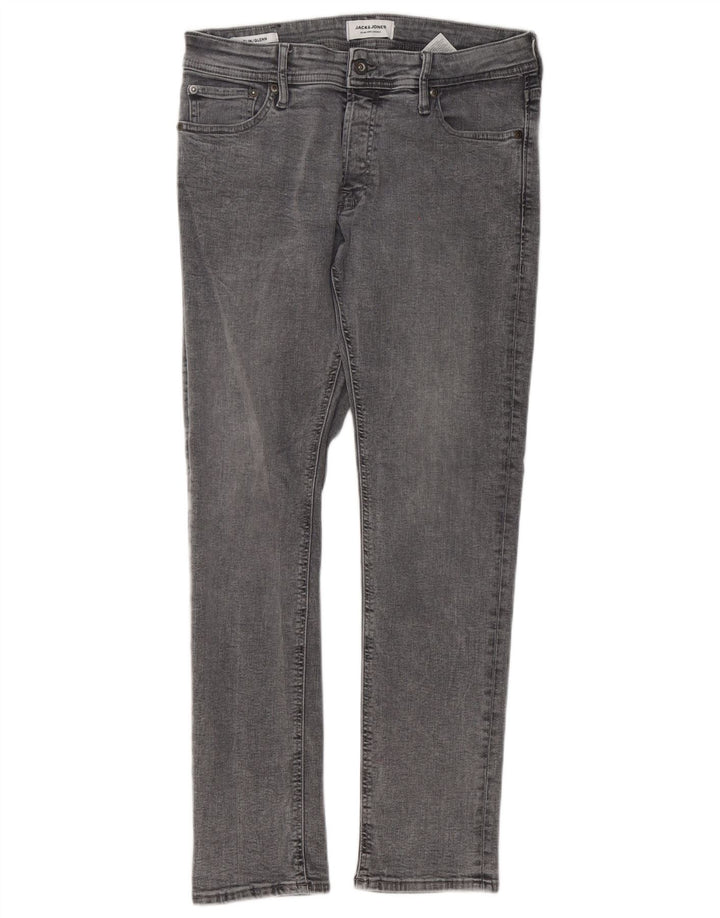 Jack & Jones Uomo GLENN Slim Jeans W30 L30 Cotone Grigio