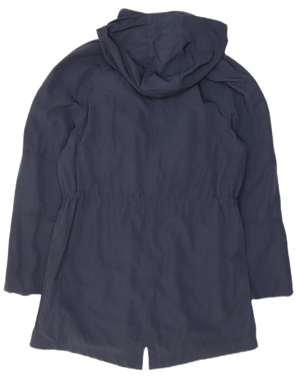 WHITE STUFF Womens Hooded Parka Jacket UK 12 Medium  Navy Blue Polyester